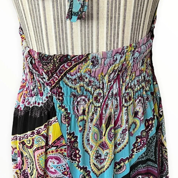 STUDIO F | Multicolored | Halter Smocked Waist Printed Dress - Picture 6 of 13